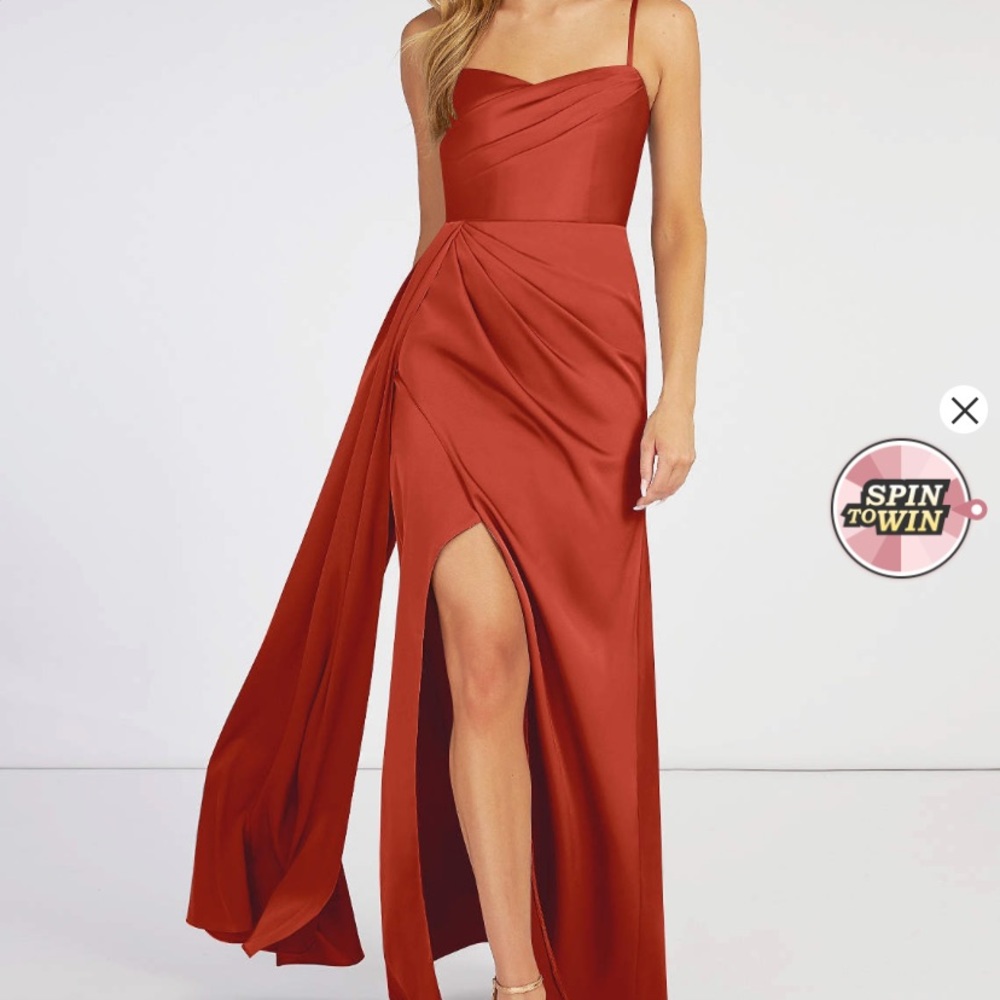 Azazie ‘Bona’ A2 Rust Satin Dress
